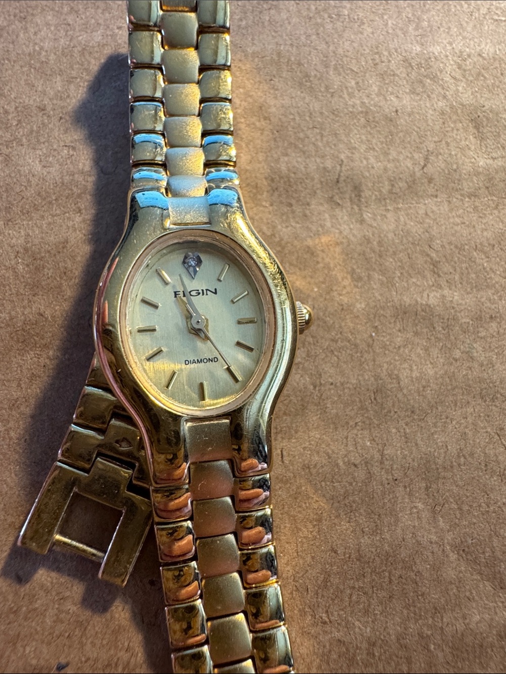Elgin Women's Gold-Tone Diamond Accent Bracelet Watch